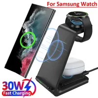 Chargeur sans fil de voyage 3 en 1 30W, station de charge rapide pour Samsung Galaxy S23 S22 Watch 6 pro/5/4/3 Active 1 2 Buds 2 Pro Plus 1